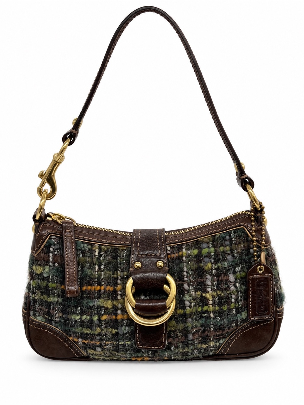 Coach Legacy Bouclé Tweed Leather Shoulder Bag - Picture 2 of 9